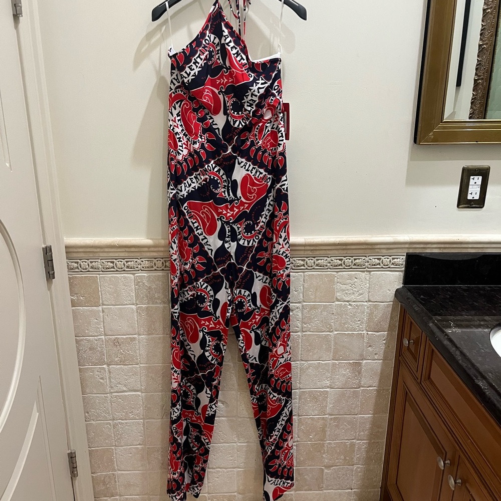 Valentino Red and Blue Printed Jumpsuit